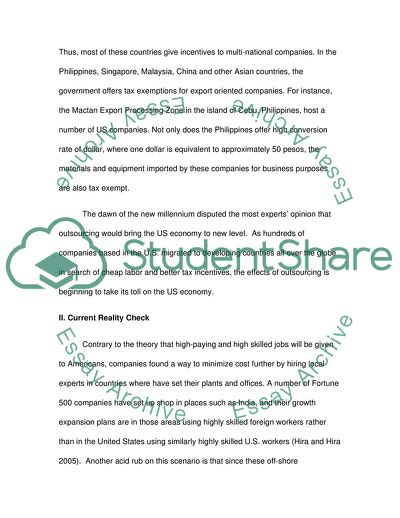 Perceived Effects of Outsourcing in America