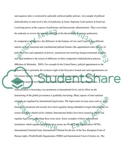 What Is Meant by Judicialization