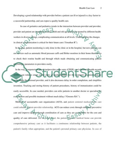 Issues in Healthcare law