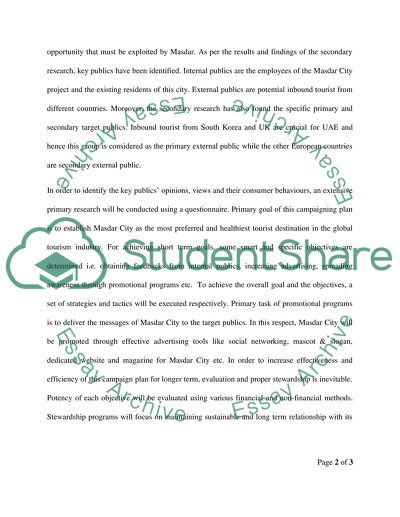 Tourism Development of Masdar City