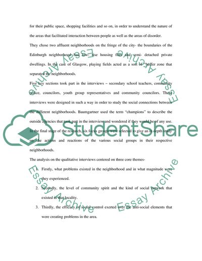 Neighbourhood essay