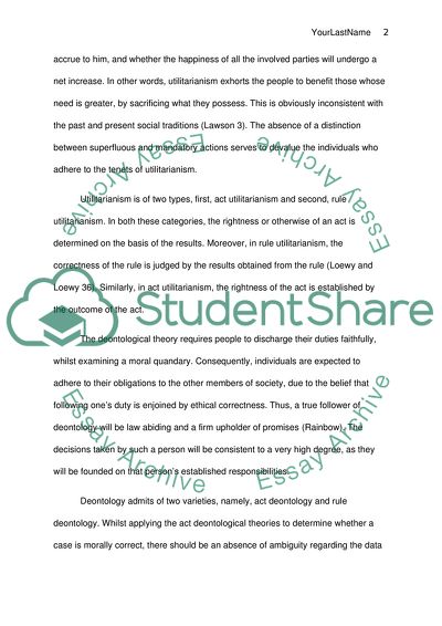 Deontology and Utilitarianism