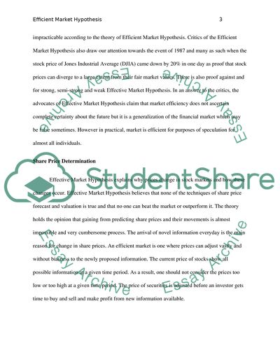 Efficient Market Hypothesis