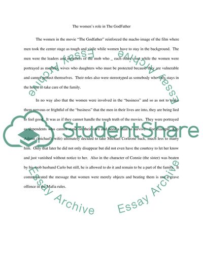 The womens role in The GodFather