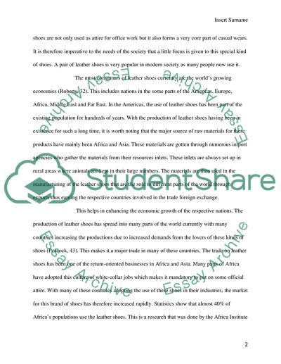 A Commodity Chain Analysis of a pair of shoes