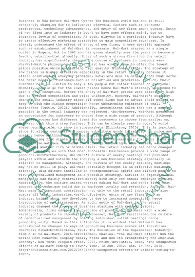 Business in USA before Wal-Mart Opened