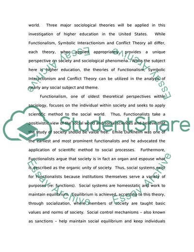 Sociology of Higher Education - Symbolic Interactionism