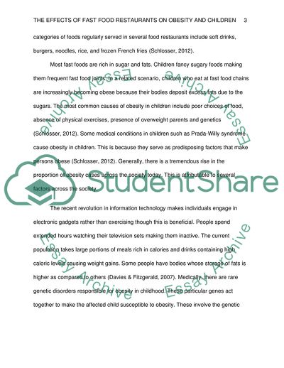 The Effects of Fast Food Restaurants on Obesity and Children