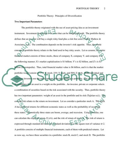 Portfolio Theory - Principles of Diversification
