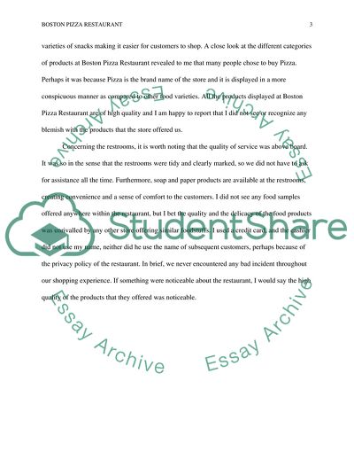 Store Mystery Shopping Observation Assignment