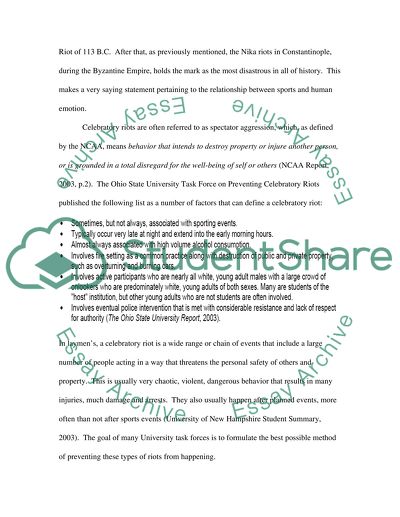 Prevention strategies for celebratory riots