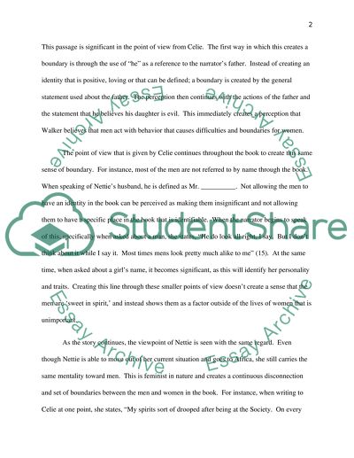 Creating Boundaries of Black Men in A.Walkers The Color Purple