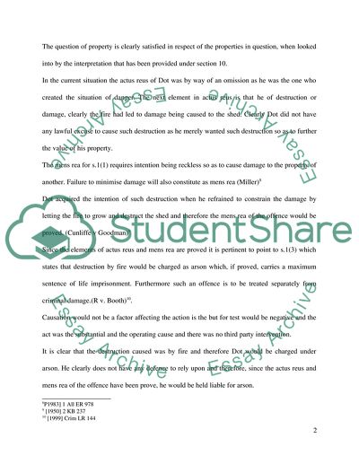 The Criminal Damage Act of 1971