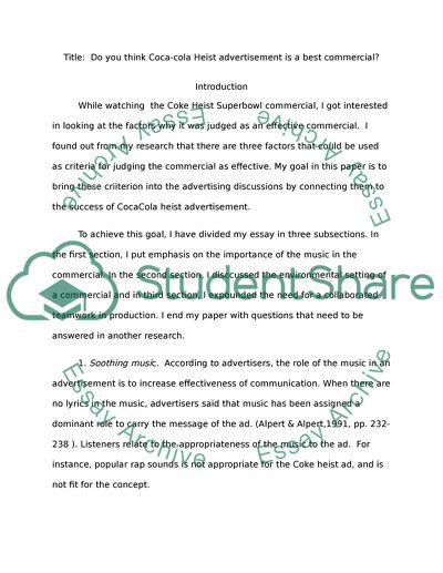 Coke Heist Commercial as an Effective Ad