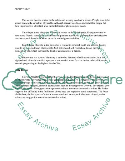 Needs-Based Theories of Motivation