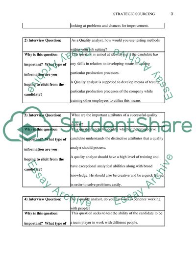 Strategic Sourcing - Assignmet