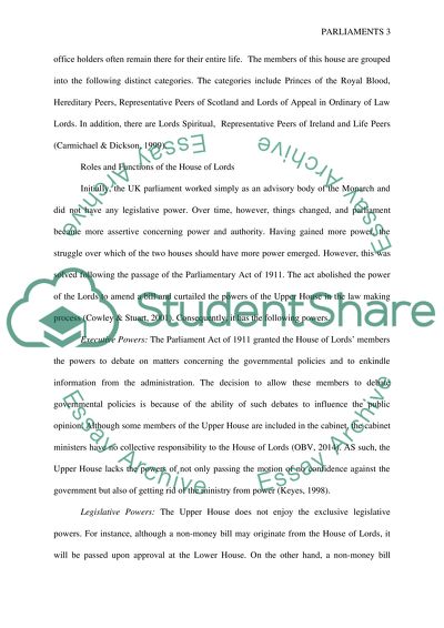 Role and Function of the UK and European Parliaments