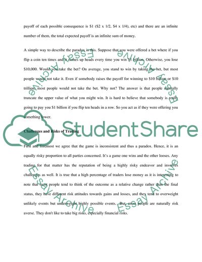 The St. Petersburg Game and the Paradox