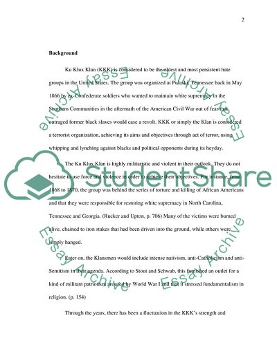 Ku Klux Klan - White Supremacy Group