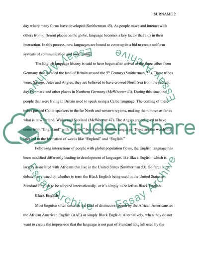 The Black English more Black (African) or English