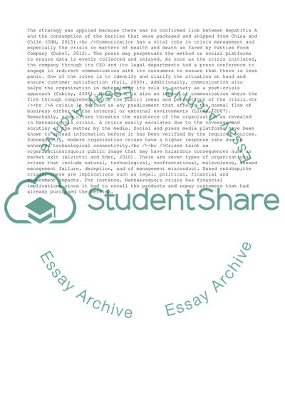 Public Relations in a Crisis