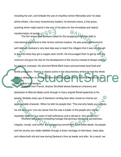 THOMAS SANKARA: THE UPRIGHT MAN