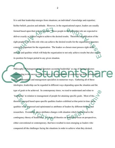 Management- leadership in your orgnization