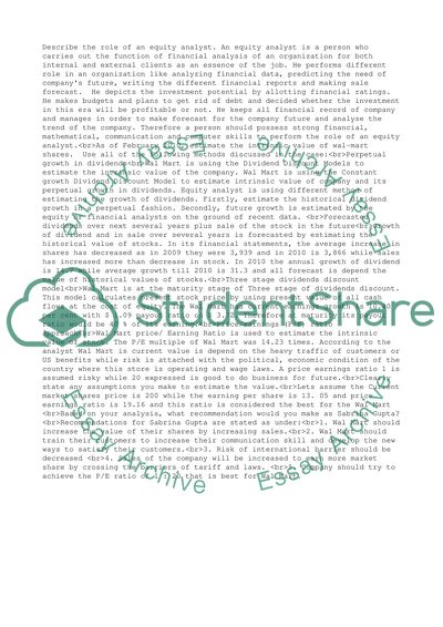 The Role of an Equity Analyst