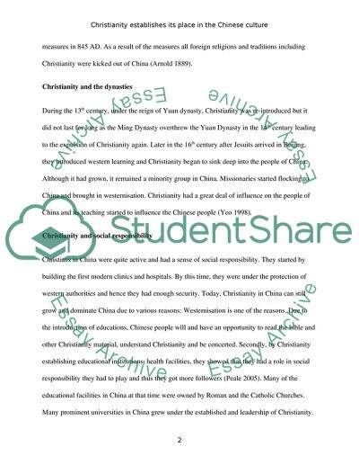 How Can Christianity Establish its Place in a Chinese Culture