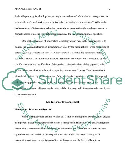 Information Technology in the Current Business Environment