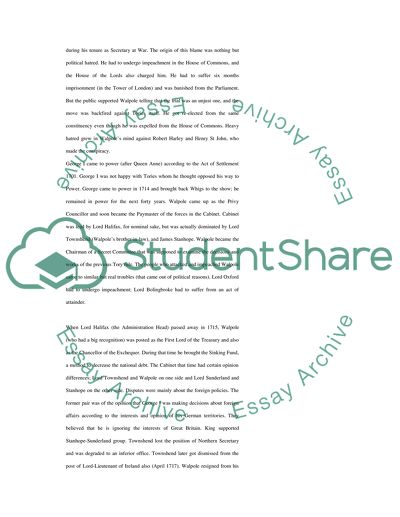 Robert Walpoles political style stabilized Great Britain in the 18th Century