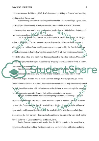 BOMBING (BRITTAIN/SPAIGHT) ANALYSIS