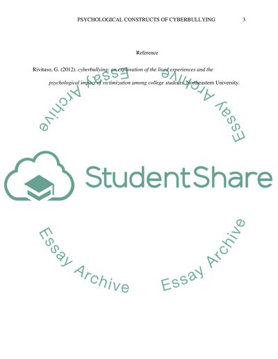 Psychology of Cyberbullying