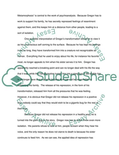 Repression and Isolation: A Psychoanalytical Interpretation of The Metamorphosis by Kafka