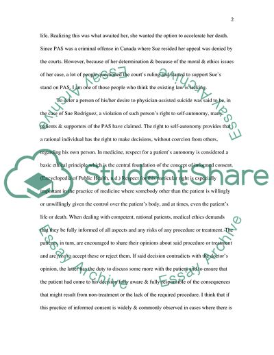 Sue Rodriguez and Physician-Assisted Suicide