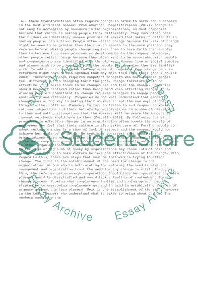 Heart of Change Research Paper