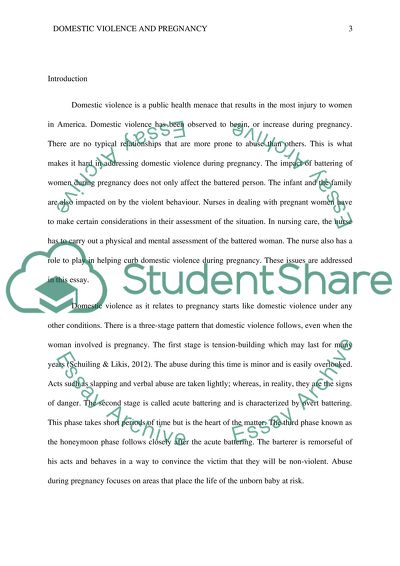 Domestic Violence and Pregnancy