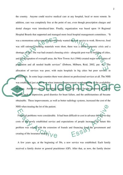 Development of the NHS