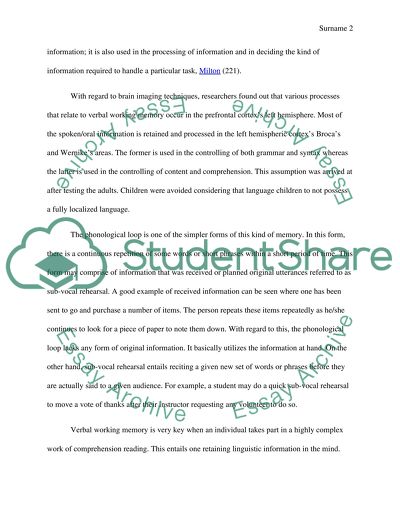 Improving Verbal Working Memory
