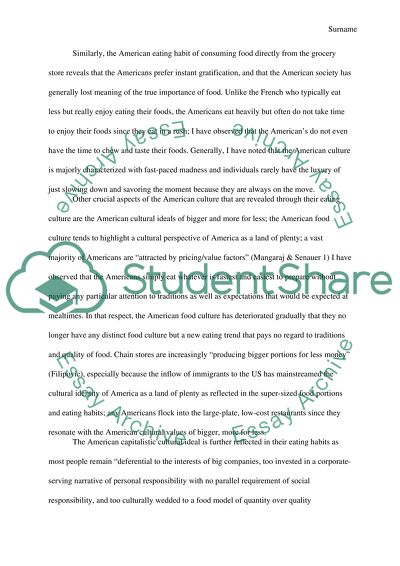 The Way Americans Consume Foods Depicts a Culture of Consumerism