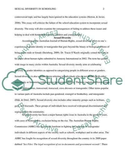 Sexual Diversity in Schooling