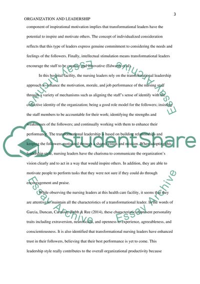 Nursing Organization Leadership and Policy