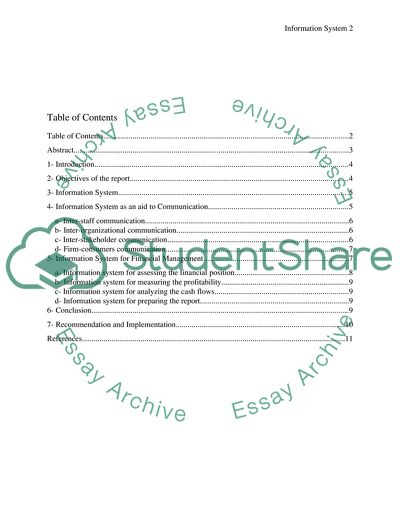 The Use of Information Systems to Aid Communication and Financial Management in Business