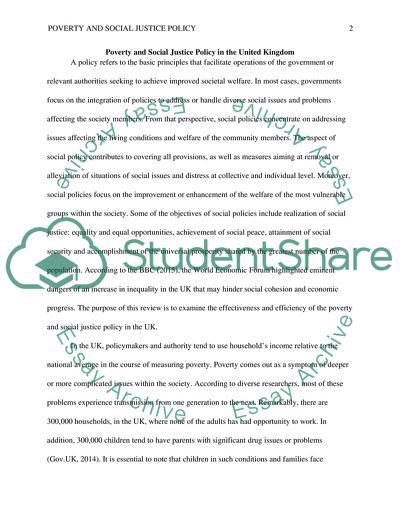 Poverty and Social Justice Policy in the United Kingdom