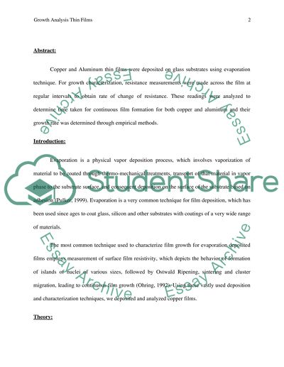 Growth Analysis of Thin Films of Aluminum and Copper Deposited through Evaporation