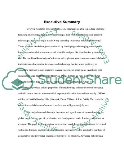 Advancing the Invention of Nanotechnology in Iran