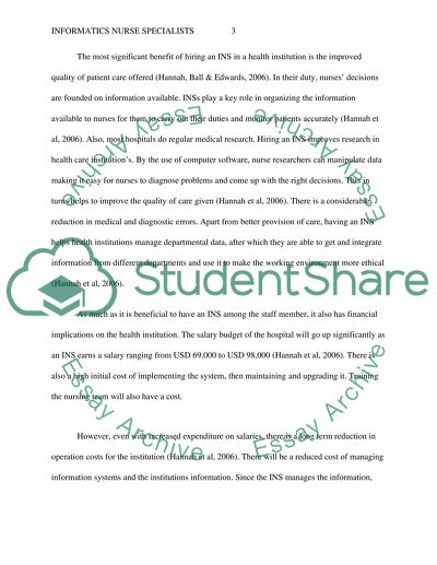 Informactics Nurse Specialists