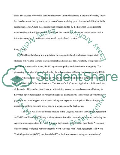 European Unions Agricultural Policy