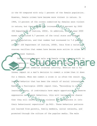 Criminal Behavior of Male and Female