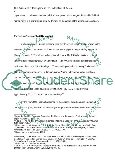 RUSSIASS GOVERNMENT CORRUPTION AND HUMAN RIGHTS VIOLATIONS